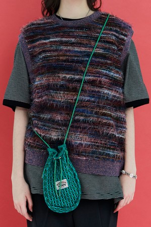 MESH KNIT STRING BAG / GREEN