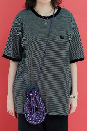 MESH KNIT STRING BAG / PURPLE