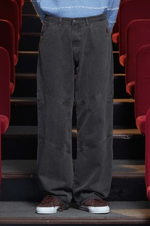 DYED ZIP CARGO PANTS / CHARCOAL