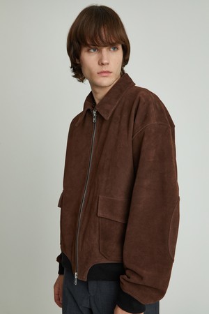 Suede Blouson Jumper (Dark Brown)