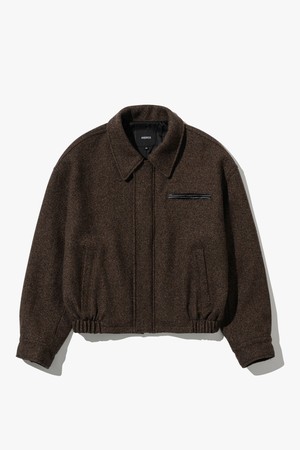 Wool Zip Jacket (Deep Brown)