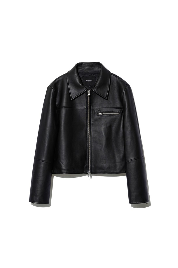 ANDROS - 레더 자켓 - Lambskin Leather Jacket (Black)