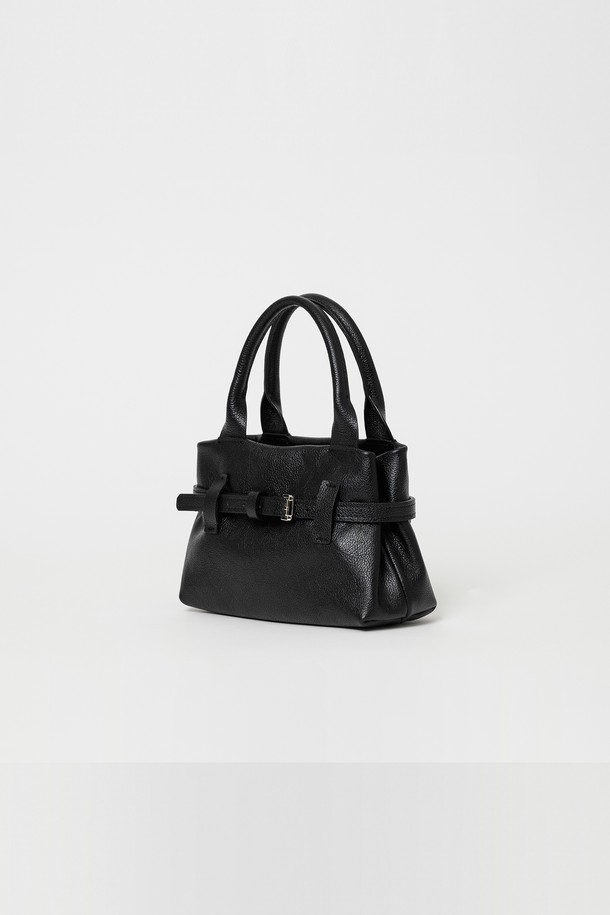 ANDROS - 토트백 - [12월04일] Cow Vegetable Belted Mini Bag (Black)