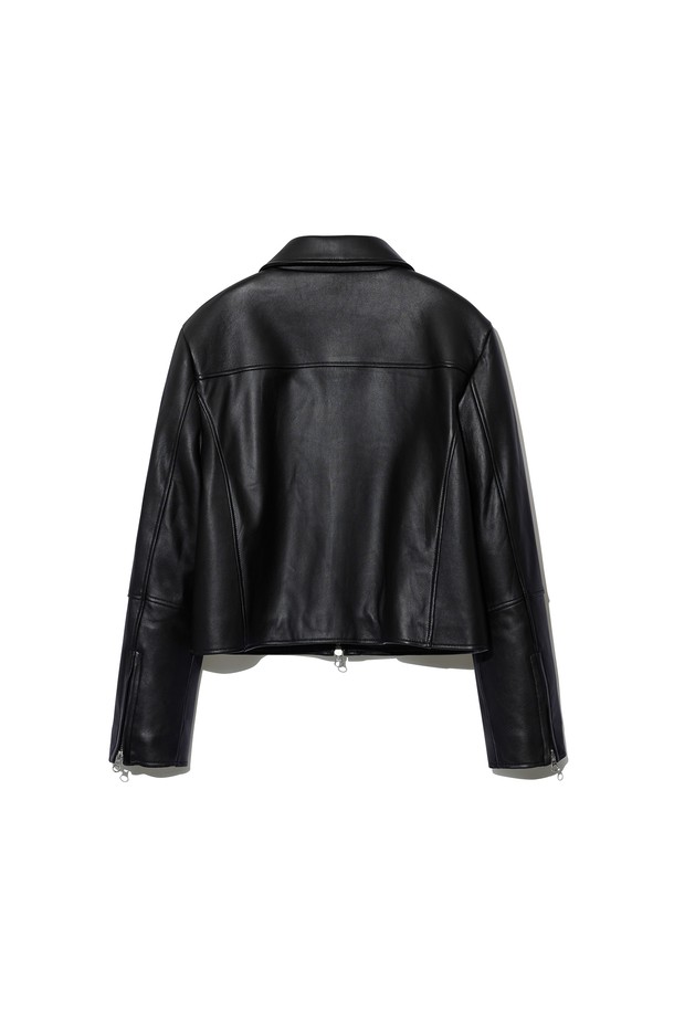 ANDROS - 레더 자켓 - Lambskin Leather Jacket (Black)