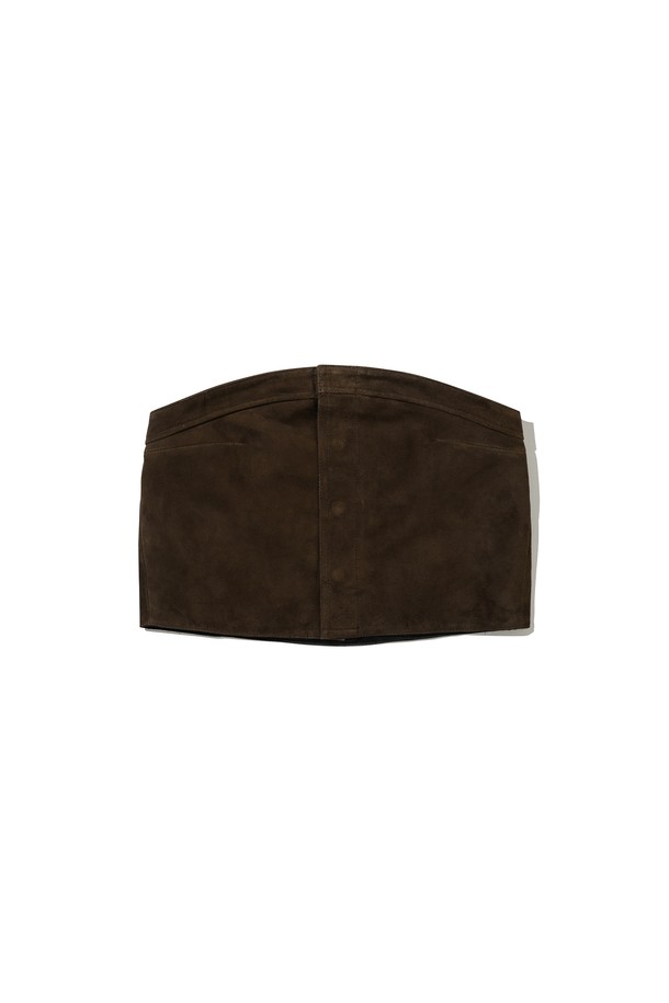 ANDROS - 베스트 - [2차] Goat Suede Tube Top (Chocolate Brown)