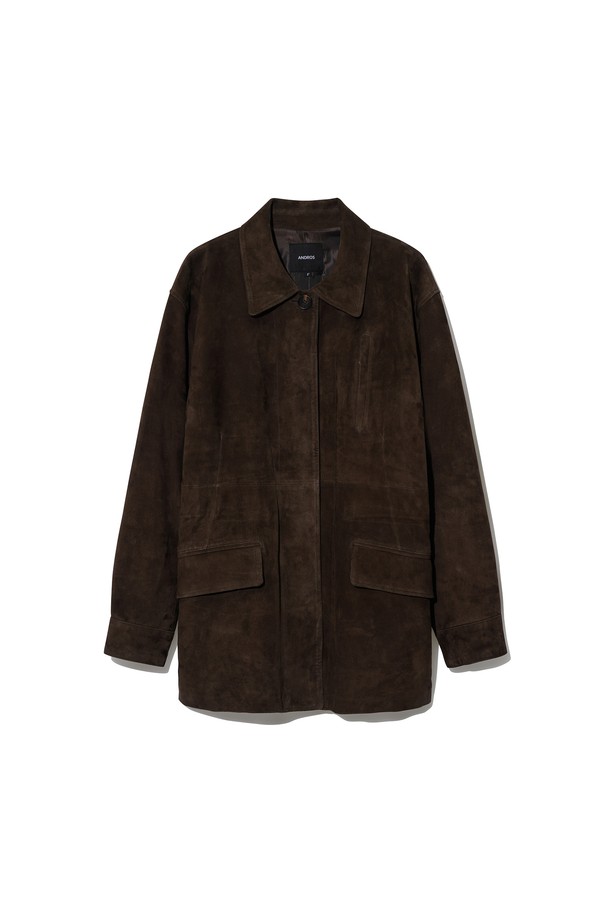 ANDROS - 레더 자켓 - [2차] Oversized Goat Suede Jakcet (Chocolate Brown)