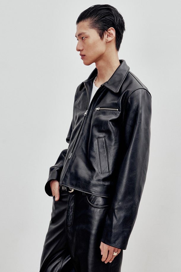 ANDROS - 가죽 - Cowhide Jacket (Black)