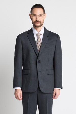 슬림핏 울 혼방 트윌 솔리드 수트자켓 (그린)