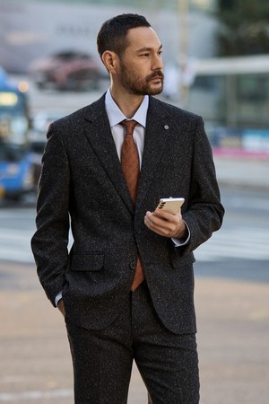 [BLACK LABEL] 클래식핏 MARLANE 홈스펀 수트자켓 (블랙)