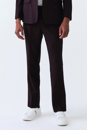 ITALY MARLANE 울 스트레치 포멀 팬츠_와인 (클래식핏)