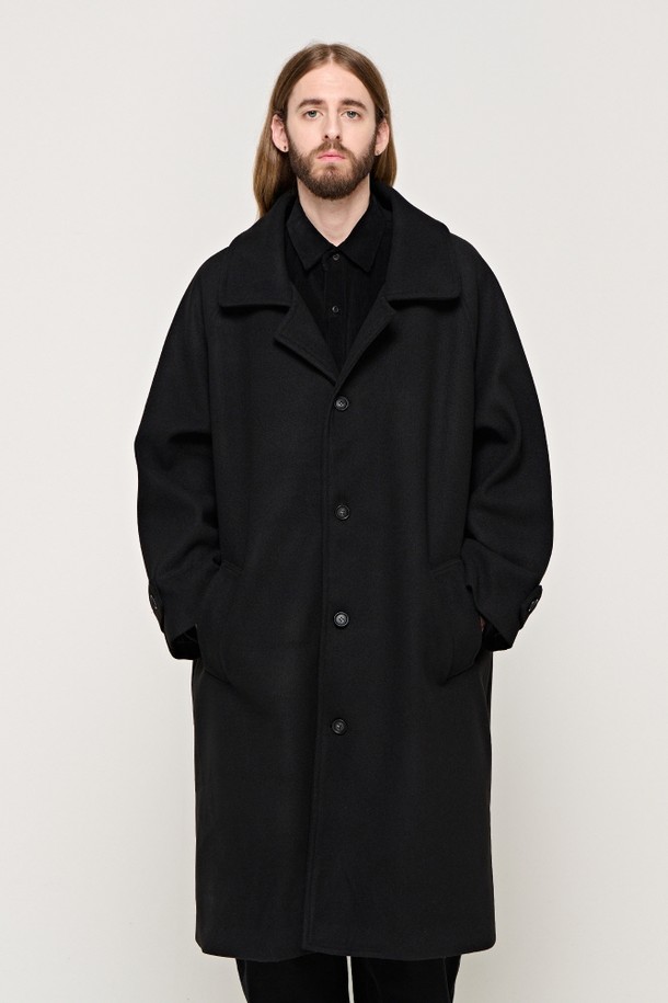 CARGOBROS - 코트 - CB OVERSIZE BALMACAAN WOOL COAT (BLACK)