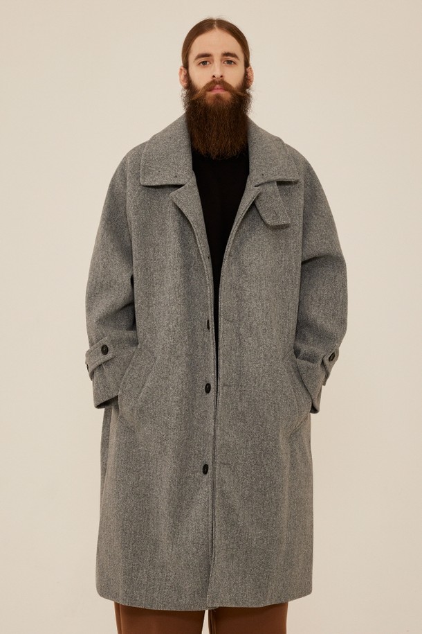 CARGOBROS - 코트 - CB OVERSIZE BALMACAAN WOOL COAT (GRAY)