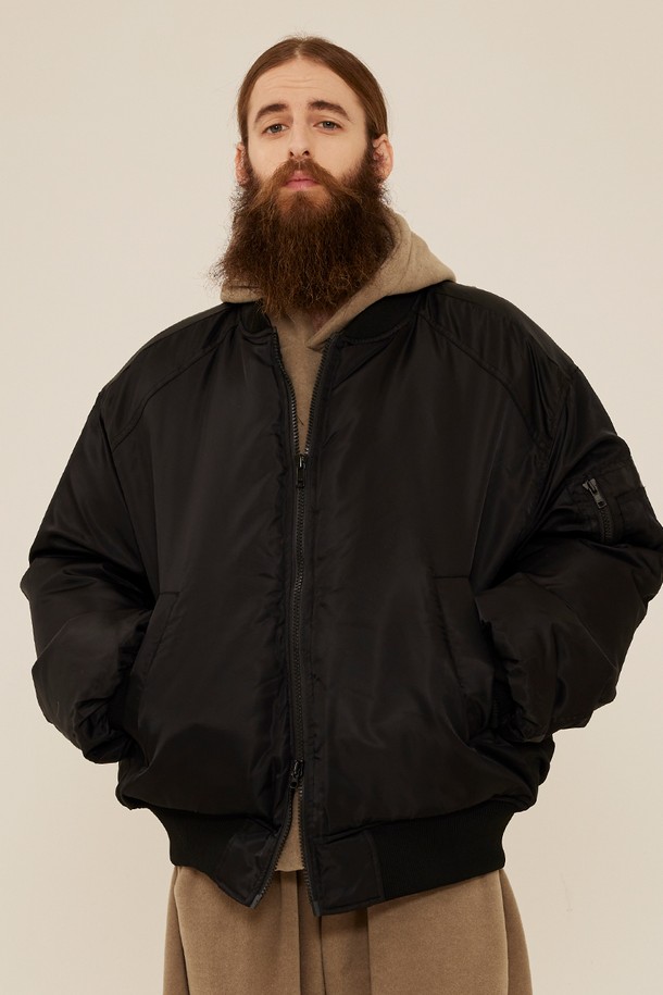 CARGOBROS - 블루종/점퍼 - CB DUCK DOWN MA-1 PUFFER JACKET (BLACK)