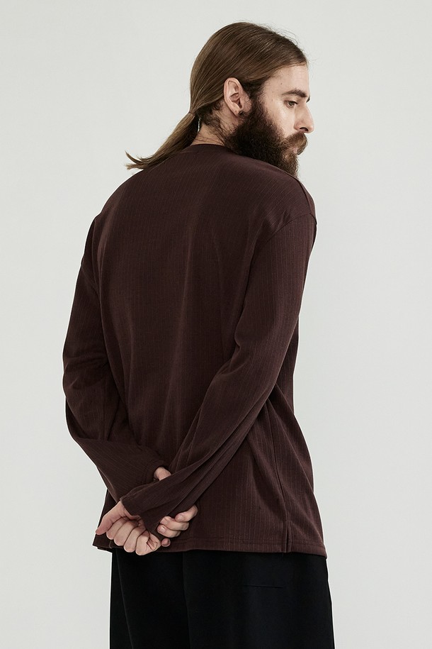 CARGOBROS - 긴팔티셔츠 - CB SLIT ROUND LONG SLEEVE  (BROWN)