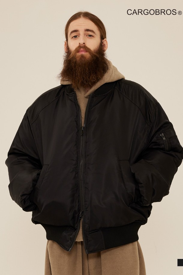 CARGOBROS - 블루종/점퍼 - CB DUCK DOWN MA-1 PUFFER JACKET (BLACK)