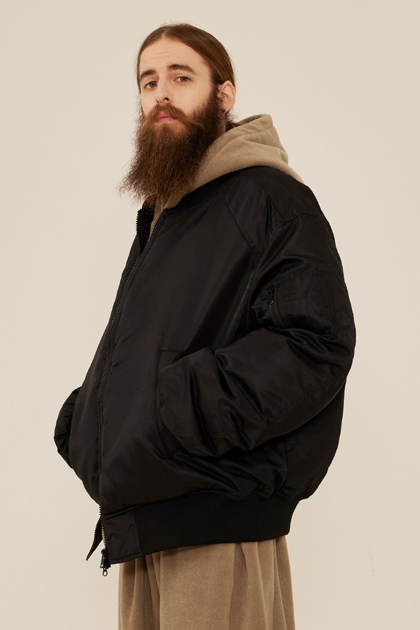 CARGOBROS - 블루종/점퍼 - CB DUCK DOWN MA-1 PUFFER JACKET (BLACK)