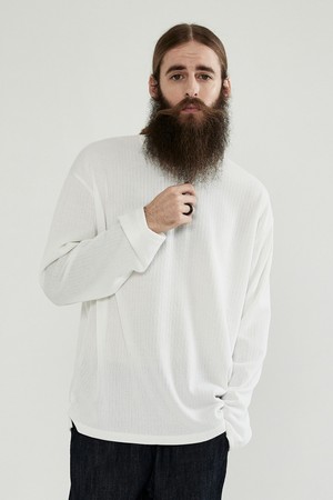 CB SLIT ROUND LONG SLEEVE  (WHITE)