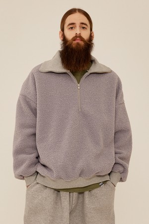 CB OVER HALF ZIP UP FLEECE  (GRAY)