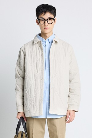 다이아 퀼팅 셔츠형 자켓