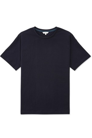 고밀도 베이직 라운드 티셔츠 (네이비)