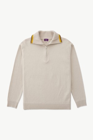 오버핏 반집업 니트 (아이보리)