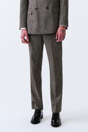 피크드 더블 블레스트 포멀 팬츠_베이지 (클래식핏)