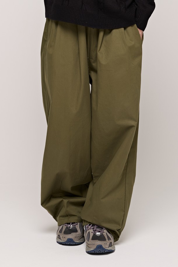 CARGOBROS - 캐주얼팬츠 - CB COTTON ONE TUCK BANDING PANTS (KHAKI)