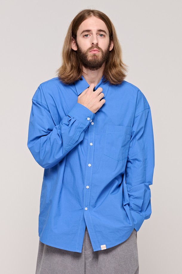 CARGOBROS - 긴팔셔츠 - CB BIO WASHING SOFT SHIRT (BLUE)