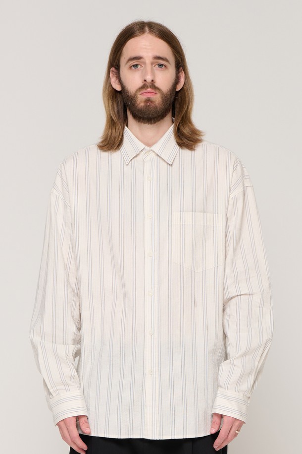 ★送料・関税込★SAENGIN STUDIOS★SILVER LINE STRIPE SHIRT★ 