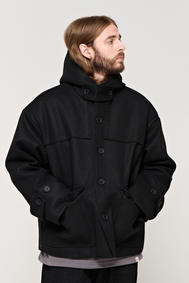 CARGOBROS - 코트 - CB SEMI OVER HOOD SHORT COAT (BLACK)