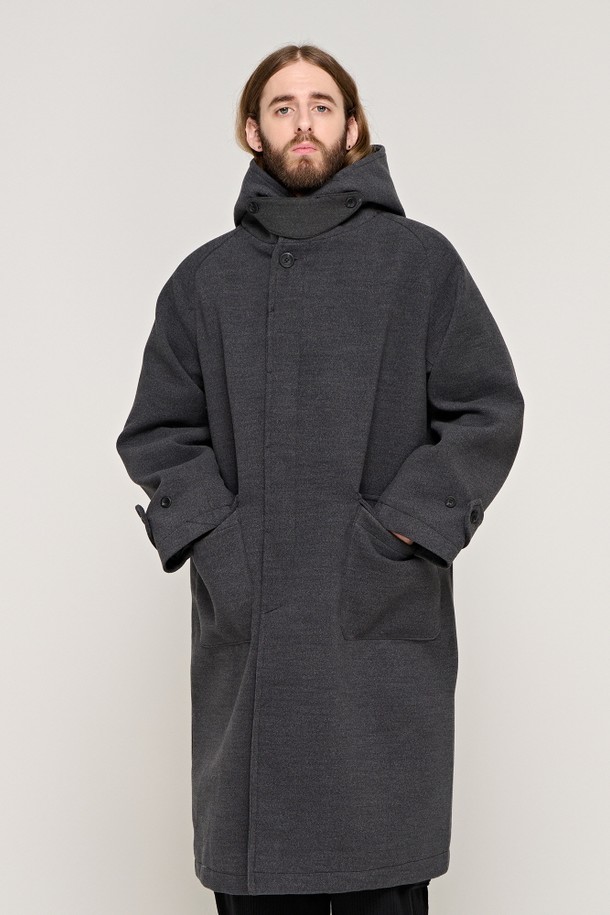 CARGOBROS - 코트 - CB BALMACAAN WOOL BLENDED HOOD COAT (CHARCHOL)