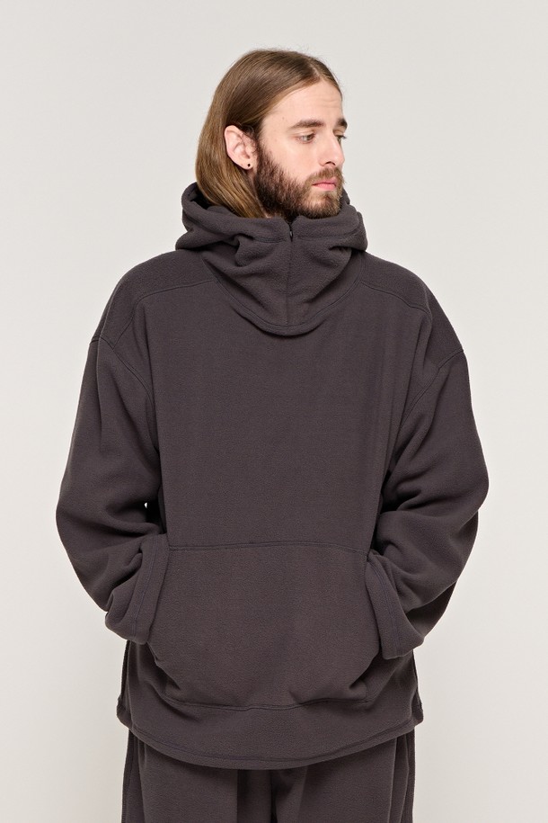 CARGOBROS - 후디 - CB OVER FLEECE ZIPPER HOOD  (CHARCHOL)