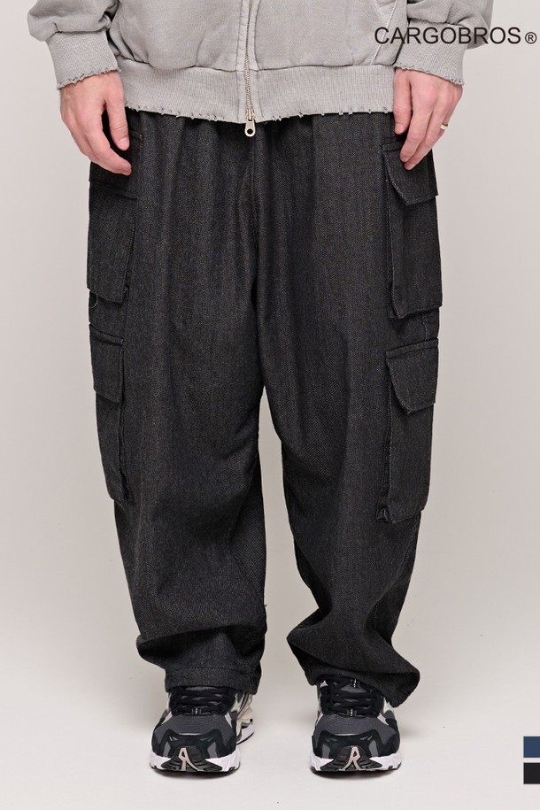 CARGOBROS - 데님 - CB DENIM CARGO PANTS (BLACK)