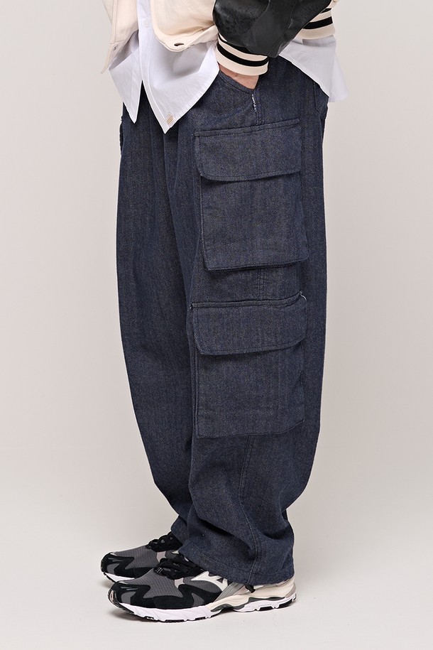 CARGOBROS - 데님 - CB DENIM CARGO PANTS (BLUE)