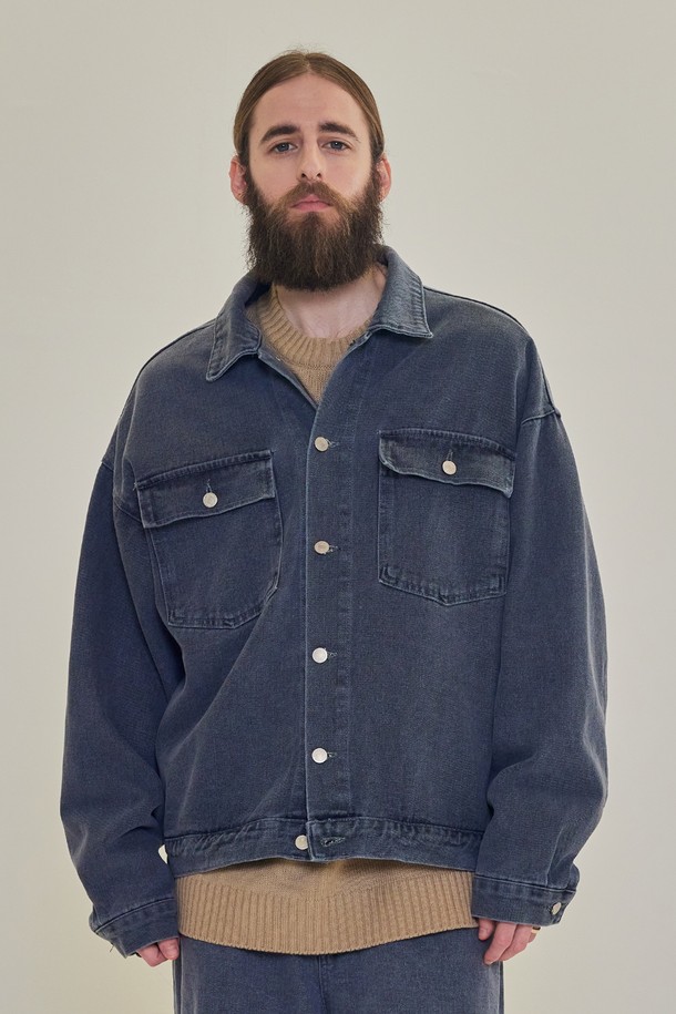 CARGOBROS - 블루종/점퍼 - CB CLASSIC DENIM TRUCKER JACKET (GRAY)