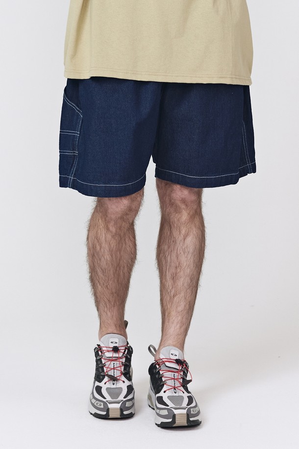 CARGOBROS - 하프팬츠 - CB BACK POCKET DENIM SHORTS (BLUE)