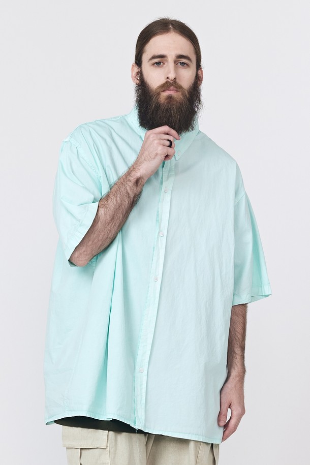 CARGOBROS - 반팔셔츠 - CB PIGMENT OVER SHORT SLEEVE SHIRT (MINT)