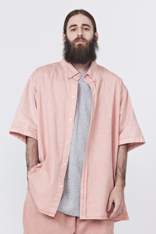 CARGOBROS - 반팔셔츠 - CB PIGMENT OVER SHORT SLEEVE SHIRT (PINK)