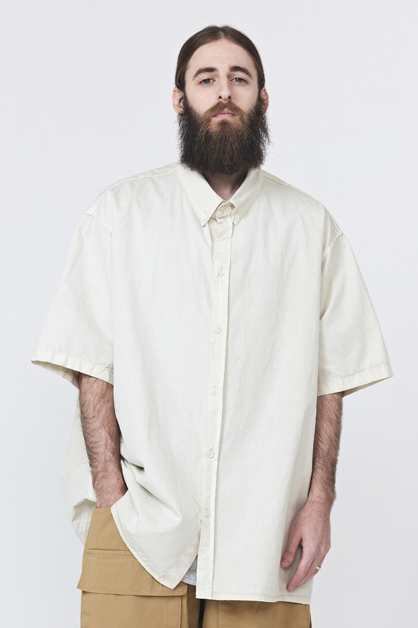 CARGOBROS - 반팔셔츠 - CB PIGMENT OVER SHORT SLEEVE SHIRT (BEIGE)