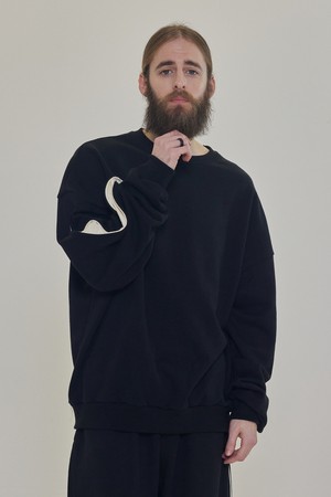 CB COMBINATION OVERFIT SWEATSHIRT (BLACK)