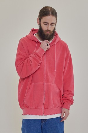 CB PIGMENT OVER HOOD ZIP UP (PINK)