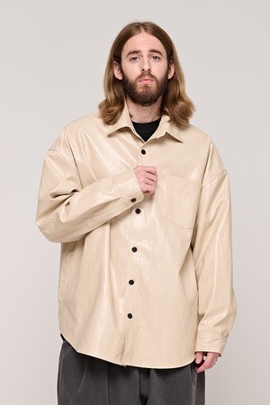 CB VEGAN LEATHER SHIRTKET (IVORY)