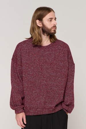 OVER KNIT SWEATSHIRT  (RED)