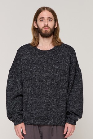 OVER KNIT SWEATSHIRT  (BLACK)