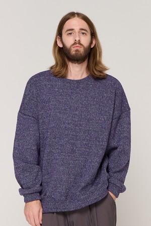 OVER KNIT SWEATSHIRT  (PURPLE)