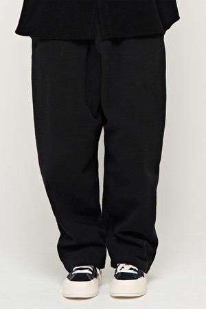 CB BASIC NAPPING WIDE BANDING PANTS (BLACK)