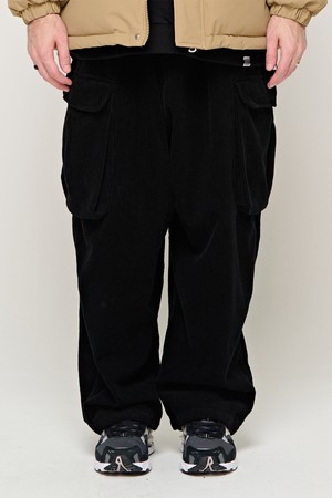 CB CORDUROY BANDING CARGO PANTS (BLACK)