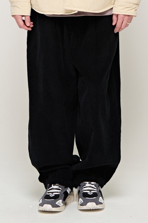 CB CORDUROY BALLOON WIDE PANTS (BLACK)