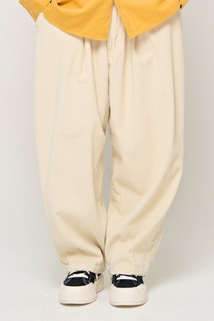 CB CORDUROY BALLOON WIDE PANTS (BEIGE)