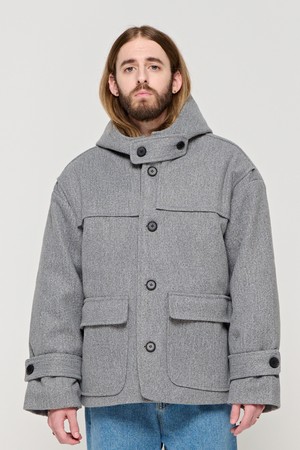 CB SEMI OVER HOOD SHORT COAT (GRAY)